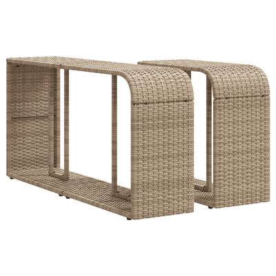 vidaXL 10-tlg. Garten-Sofagarnitur mit Kissen Beige Poly Rattan