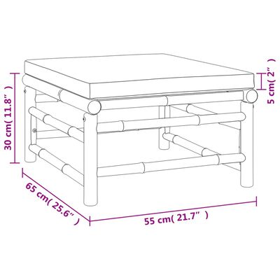 vidaXL 3-tlg. Garten-Lounge-Set mit Grünen Kissen Bambus