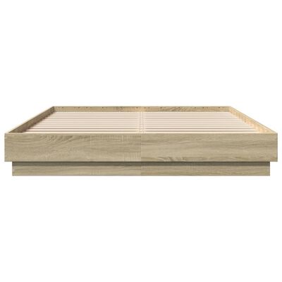 vidaXL Bettgestell Sonoma-Eiche 140x200 cm Holzwerkstoff