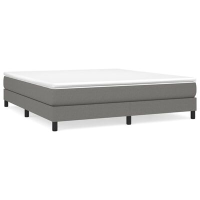 vidaXL Boxspringbett mit Matratze Dunkelgrau 180x200 cm Stoff