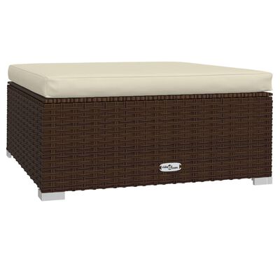 vidaXL 7-tlg. Garten-Lounge-Set mit Kissen Poly Rattan Braun