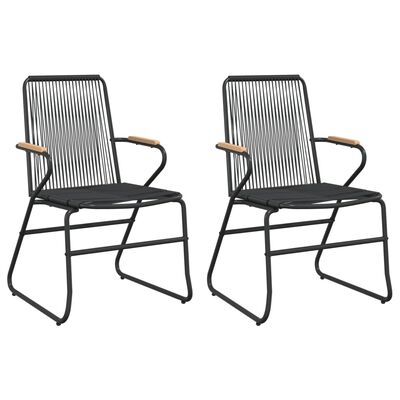 vidaXL Gartenstühle 2 Stk. Schwarz 58x59x85,5 cm PVC Rattan