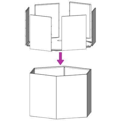 vidaXL Pflanzkübel Weiß Sechseckig 46x40x45 Stahl