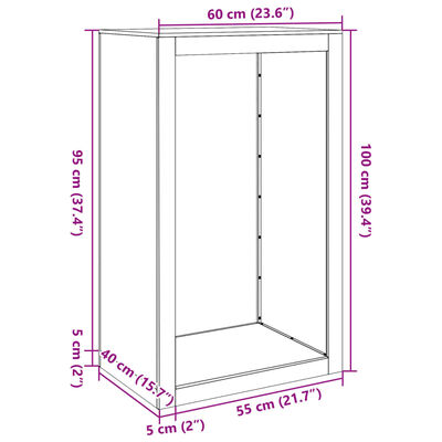 vidaXL Brennholzregal Schwarz 60x40x100 cm Stahl