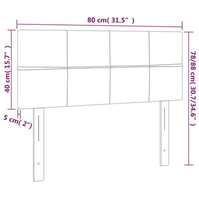 vidaXL LED Kopfteil Taupe 80x5x78/88 cm Stoff