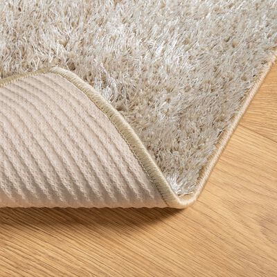 vidaXL Teppich ISTAN Hochflor Glänzend Beige 140x200 cm