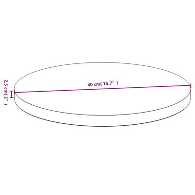 vidaXL Tischplatte Ø40x2,5 cm Bambus