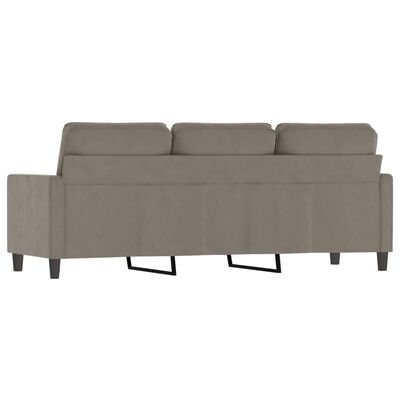 vidaXL 3-Sitzer-Sofa Hellgrau 180 cm Samt