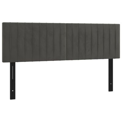 vidaXL Kopfteile 2 Stk. Dunkelgrau 72x5x78/88 cm Samt