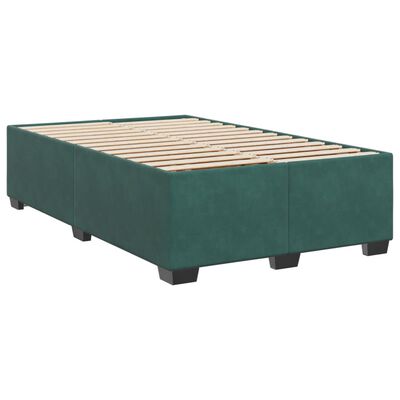 vidaXL Boxspringbett mit Matratze Dunkelgrün 120x190 cm Samt