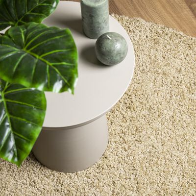 vidaXL Teppich Shaggy Hochflor Modern Golden Ø 160 cm