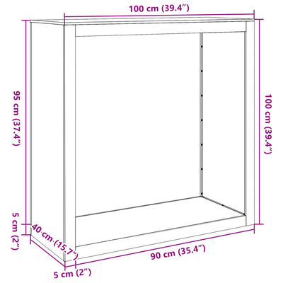 vidaXL Brennholzregal Schwarz 100x40x100 cm Stahl