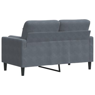 vidaXL 2-Sitzer-Sofa mit Zierkissen Dunkelgrau 120 cm Samt