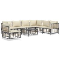 vidaXL 8-tlg. Garten-Lounge-Set mit Kissen Anthrazit Poly Rattan