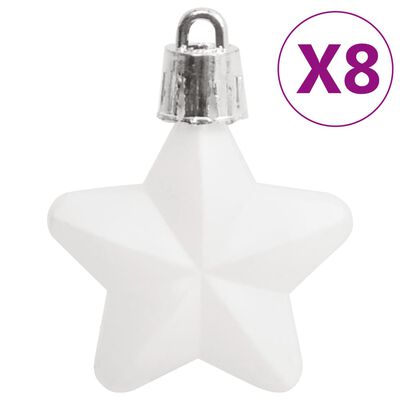 vidaXL 111-tlg. Weihnachtskugel-Set Weiß Polystyrol