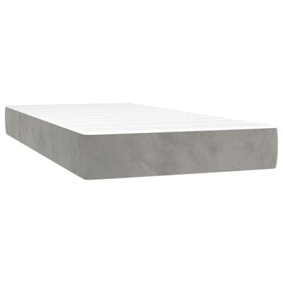 vidaXL Boxspringbett mit Matratze Hellgrau 120x190 cm Samt