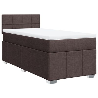 vidaXL Boxspringbett mit Matratze Dunkelbraun 80x200 cm Stoff