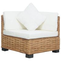 vidaXL Ecksofa mit Kissen Natürliches Rattan