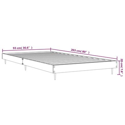 vidaXL Bettgestell ohne Matratze Braun Eiche 90x200 cm Holzwerkstoff