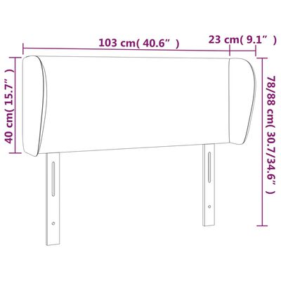 vidaXL Kopfteil mit Ohren Blau 103x23x78/88 cm Stoff