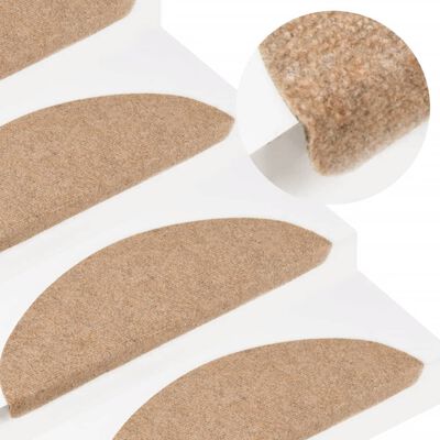 vidaXL Stufenmatten Selbstklebend 10 Stk. Beige 56x17x3 cm