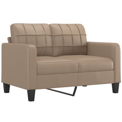 vidaXL 2-Sitzer-Sofa mit Zierkissen Cappuccino-Braun 120 cm Kunstleder