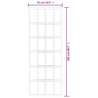 vidaXL Schiebetür ESG-Glas und Aluminium 76x205 cm Schwarz