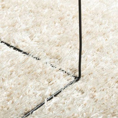 vidaXL Teppich ISTAN Hochflor Glänzend Creme 100x200 cm