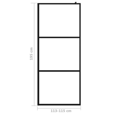 vidaXL Duschwand für Begehbare Dusche ESG-Klarglas Schwarz 115x195 cm