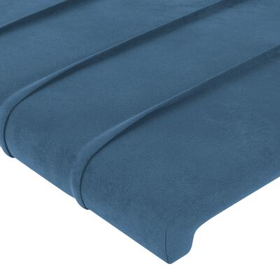 vidaXL Boxspringbett mit Matratze Dunkelblau 160x200 cm Samt