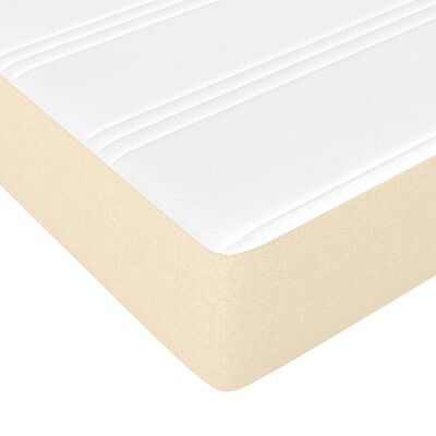 vidaXL Boxspringbett mit Matratze Creme 90x200 cm Stoff