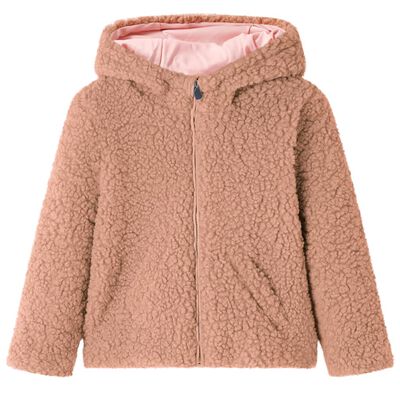 Kinder-Kapuzenjacke Teddy-Kunstpelz Heller Cognac 92