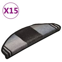 vidaXL Treppenmatten Selbstklebend 15 Stk. Schwarz und Grau 65x21x4 cm