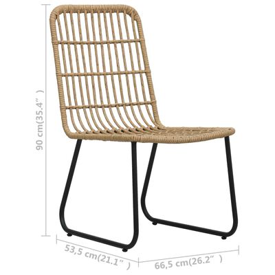 vidaXL 7-tlg. Garten-Essgruppe Poly Rattan und Glas