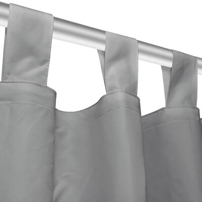 vidaXL Vorhänge aus Mikro-Satin 2 Stk. mit Schlaufen 140×175 cm Grau