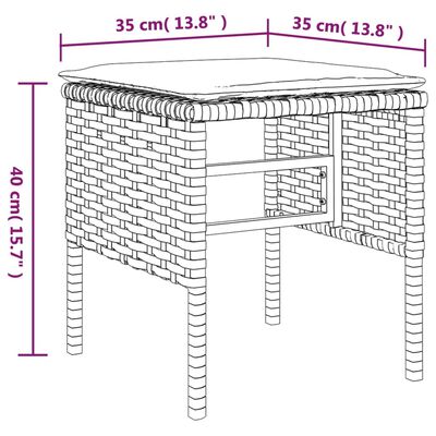 vidaXL 6-tlg. Garten-Essgruppe mit Kissen Grau Poly Rattan