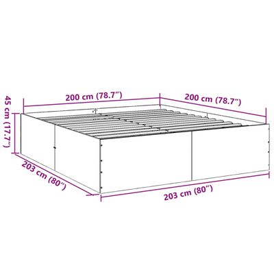 vidaXL Bettgestell Schwarz 200x200 cm Holzwerkstoff