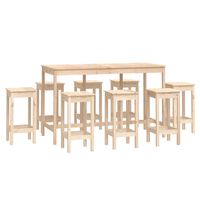 vidaXL 9-tlg. Bar-Set Massivholz Kiefer