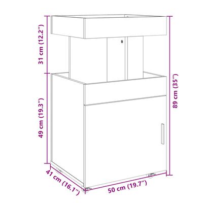 vidaXL Barwagen Weiß 50x41x89 cm Holzwerkstoff