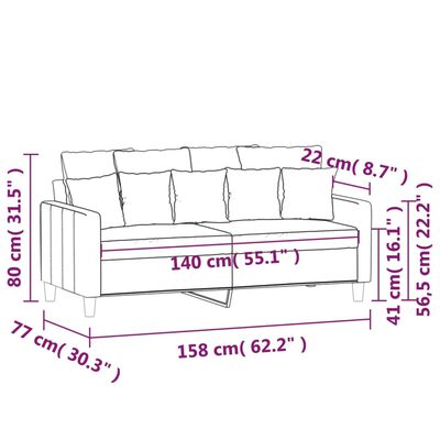 vidaXL 2-Sitzer-Sofa Braun 140 cm Samt