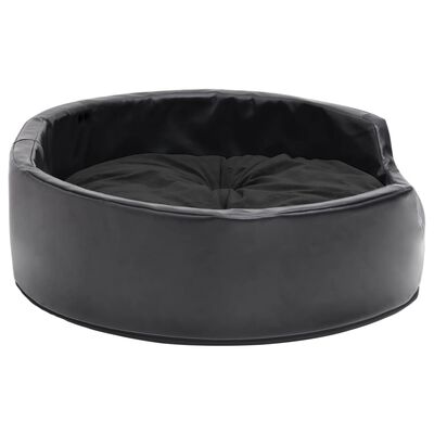 vidaXL Hundebett Schwarz 69x59x19 cm Plüsch und Kunstleder