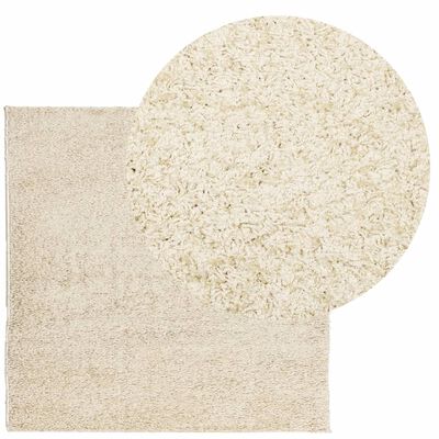 vidaXL Teppich Shaggy Hochflor Modern Golden 120x120 cm