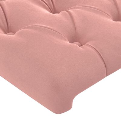 vidaXL Kopfteil mit Ohren Rosa 203x16x118/128 cm Samt