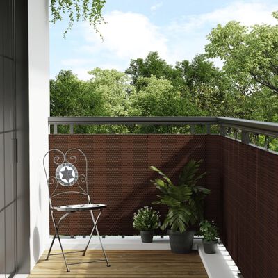 vidaXL Balkon-Sichtschutz Braun und Schwarz 1000x90 cm Poly Rattan