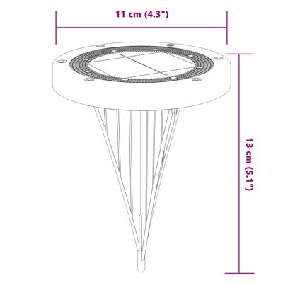 vidaXL Solar-Bodenleuchten mit Erdspieß 4 Stk. Warmweiß