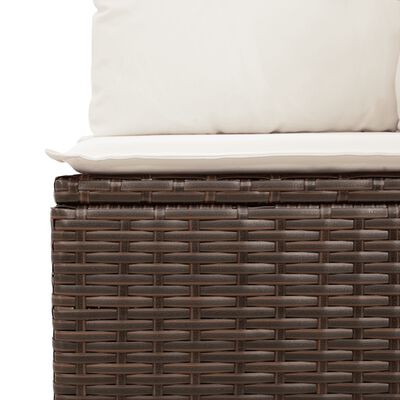 vidaXL 9-tlg. Garten-Sofagarnitur mit Kissen Braun Poly Rattan