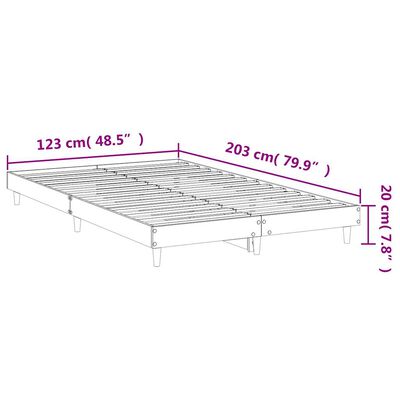 vidaXL Bettgestell ohne Matratze Räuchereiche 120x200 cm Holzwerkstoff