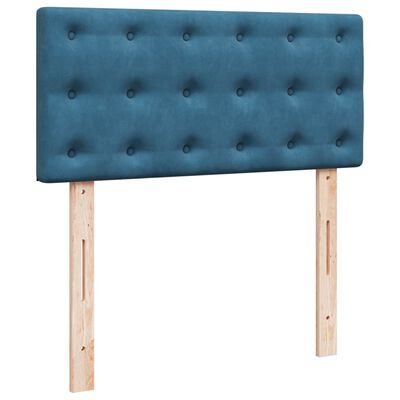 vidaXL Boxspringbett mit Matratze Blau 90x190 cm Samt