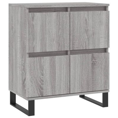 vidaXL Sideboards 2 Stk. Grau Sonoma Holzwerkstoff