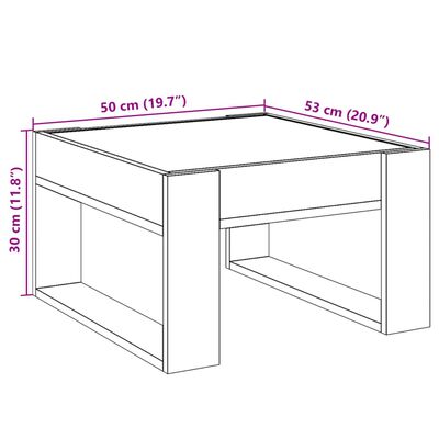 vidaXL Couchtisch mit Infinity-LED Grau Sonoma 50x53x30 cm